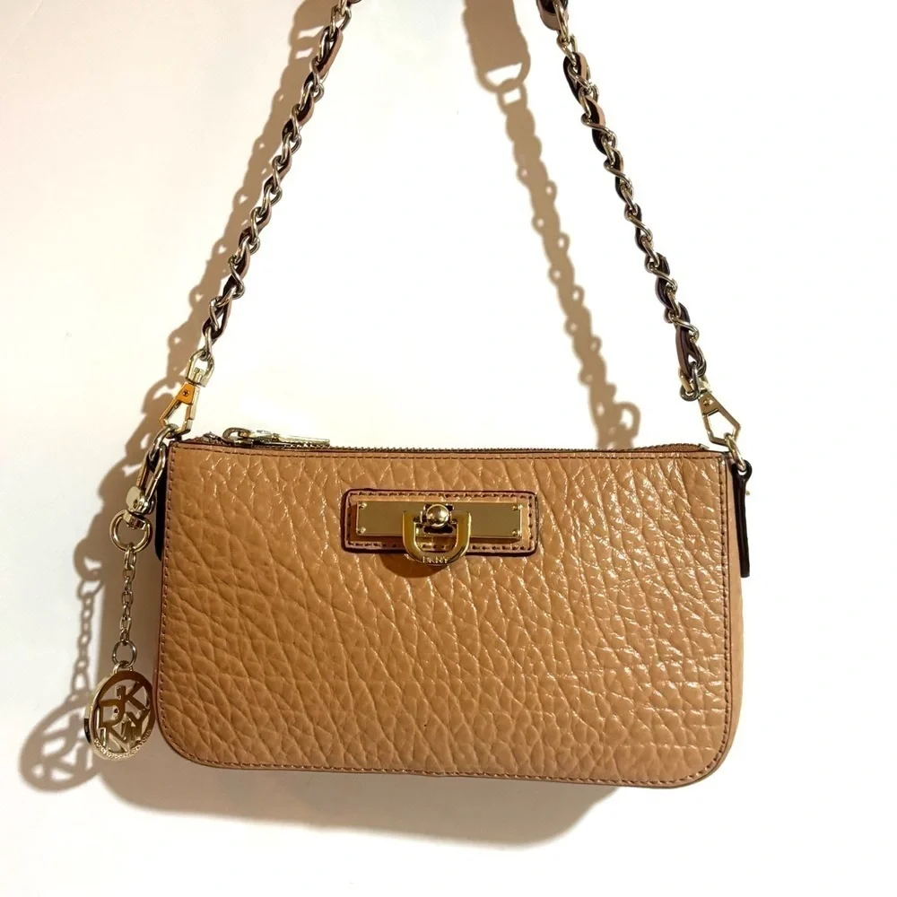 DKnyElegant Tan Leather Chain Strap shoulder Bag